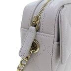 Chanel Quilted Chain Shoulder Bag Gray — view 4