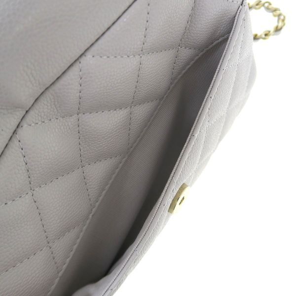 Chanel Quilted Chain Shoulder Bag Gray — view 7