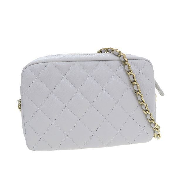 Chanel Quilted Chain Shoulder Bag Gray — view 3
