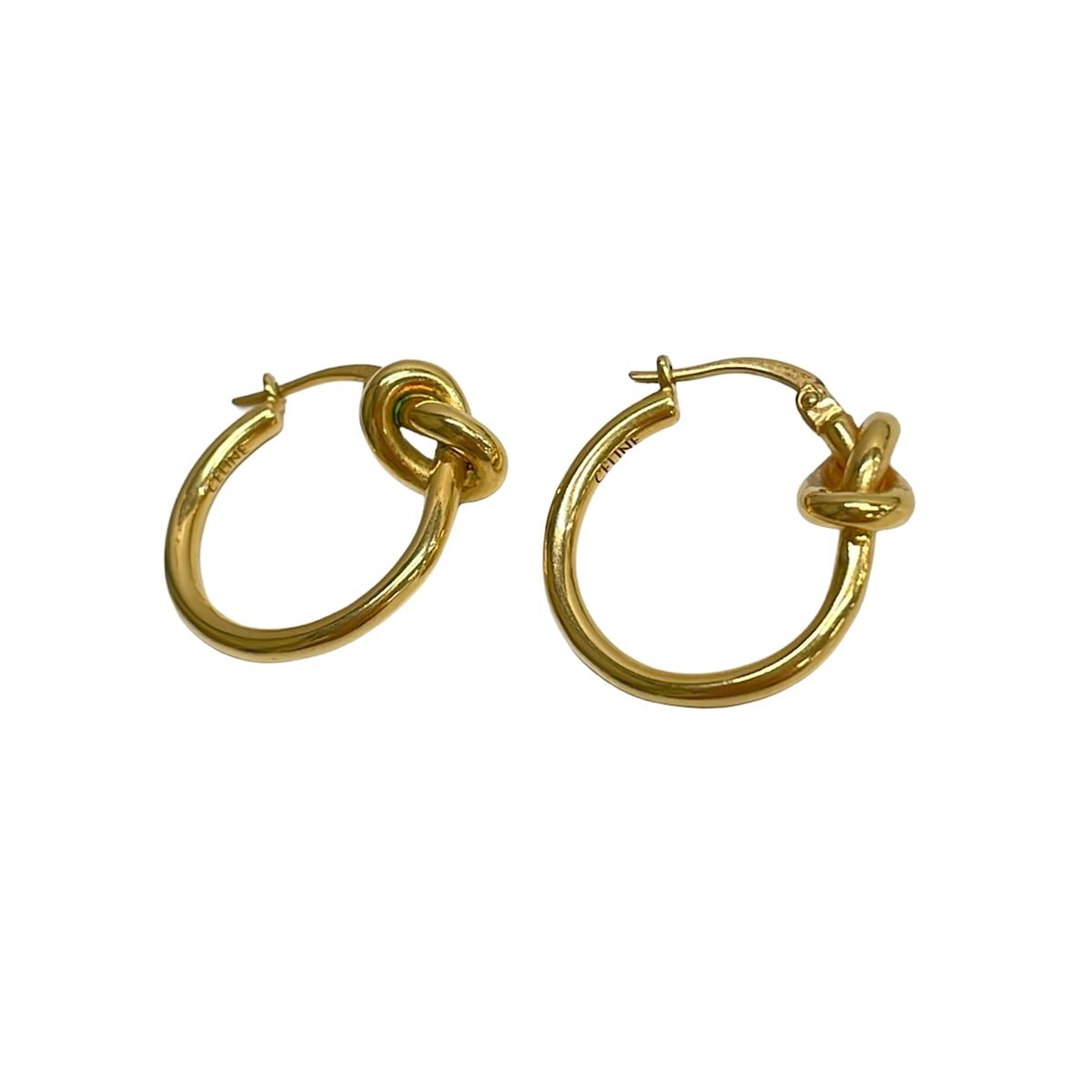Celine Earrings Knot Small Hoop Gold