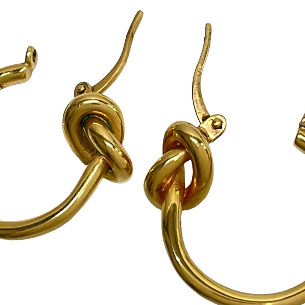Celine Earrings Knot Small Hoop Gold — view 3