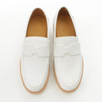 Hermes Leather Moccasins Ivy Loafers Shoes Sold White — view 2