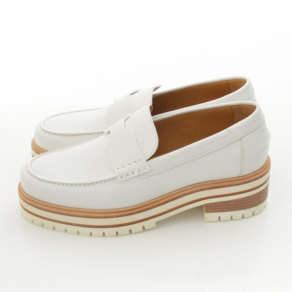 Hermes Leather Moccasins Ivy Loafers Shoes Sold White — view 3