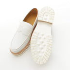 Hermes Leather Moccasins Ivy Loafers Shoes Sold White — view 5