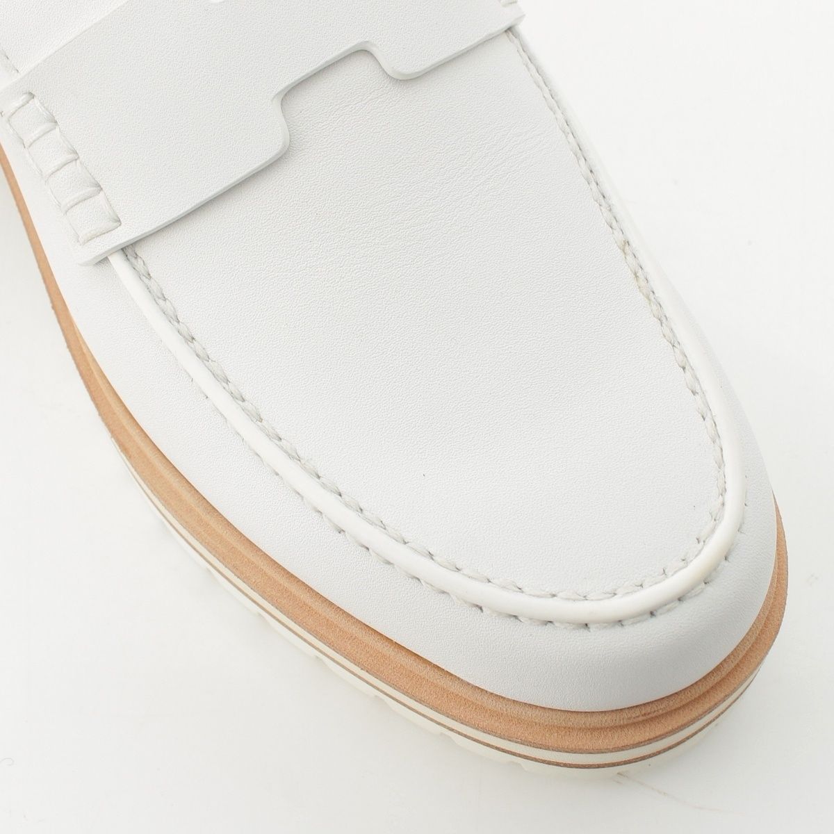 Hermes Leather Moccasins Ivy Loafers Shoes Sold White — view 6