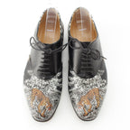 Hermes Leather Animal Pattern Equateur Print Shoes Black — view 2