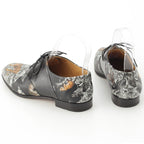 Hermes Leather Animal Pattern Equateur Print Shoes Black — view 4