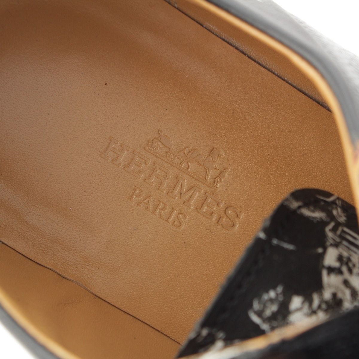 Hermes Leather Animal Pattern Equateur Print Shoes Black — view 7