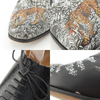 Hermes Leather Animal Pattern Equateur Print Shoes Black — view 8