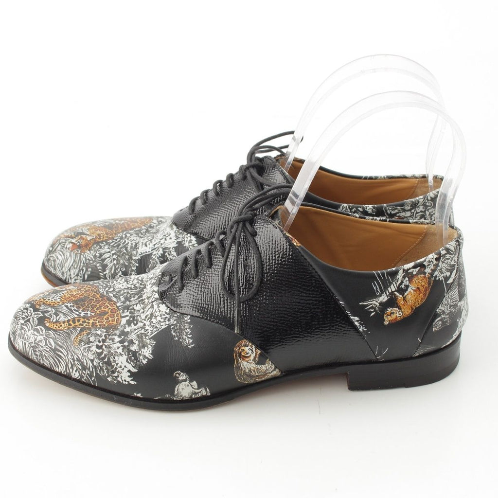 Hermes Leather Animal Pattern Equateur Print Shoes Black — view 3