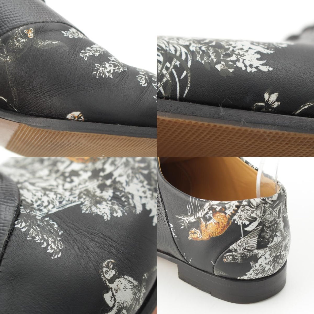 Hermes Leather Animal Pattern Equateur Print Shoes Black — view 9