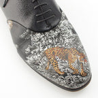 Hermes Leather Animal Pattern Equateur Print Shoes Black — view 6
