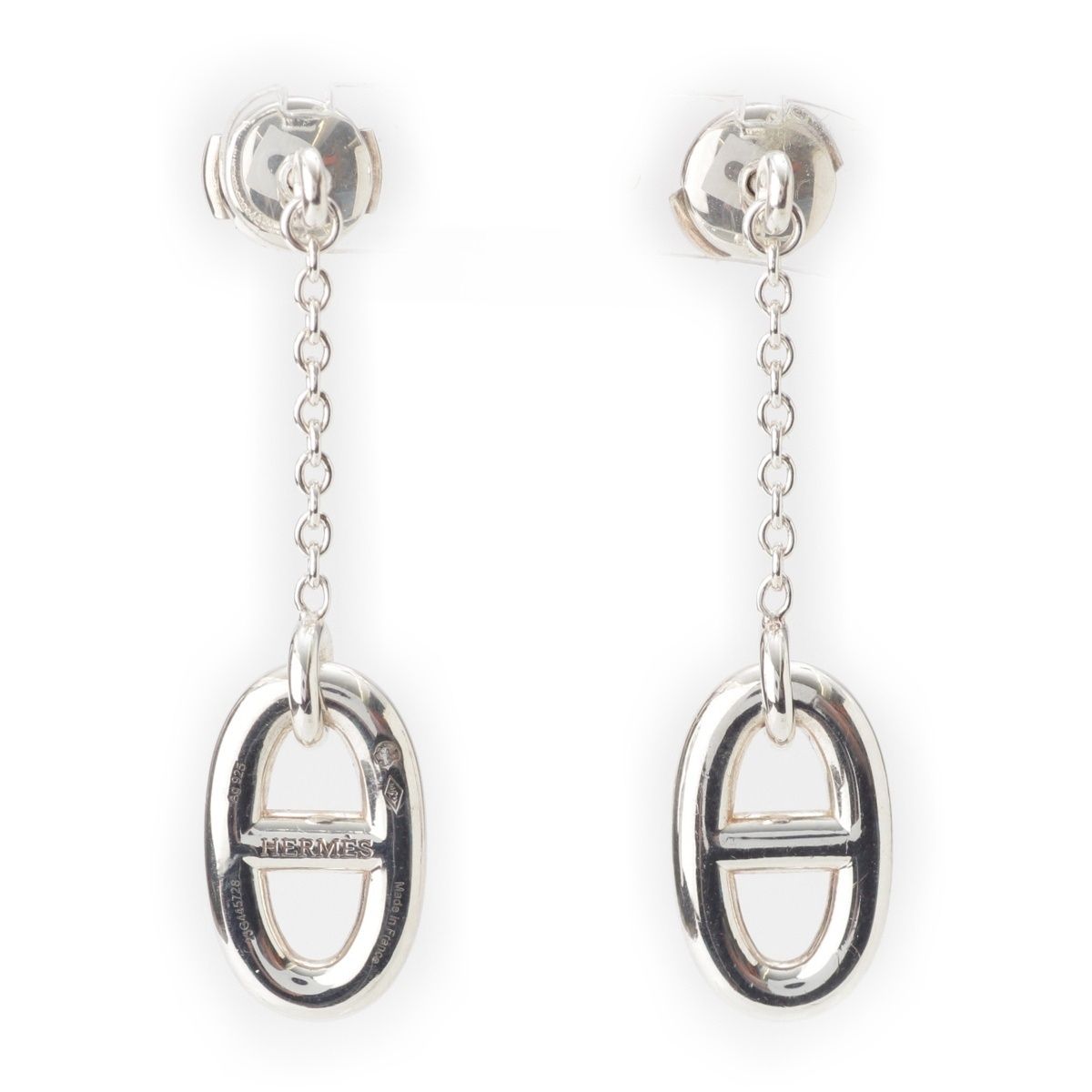 Hermes Chaine D'ancre Farandole Earrings Silver