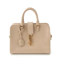 Saint Laurent Baby Cabas Leather 2-Way Shoulder Handbag Beige
