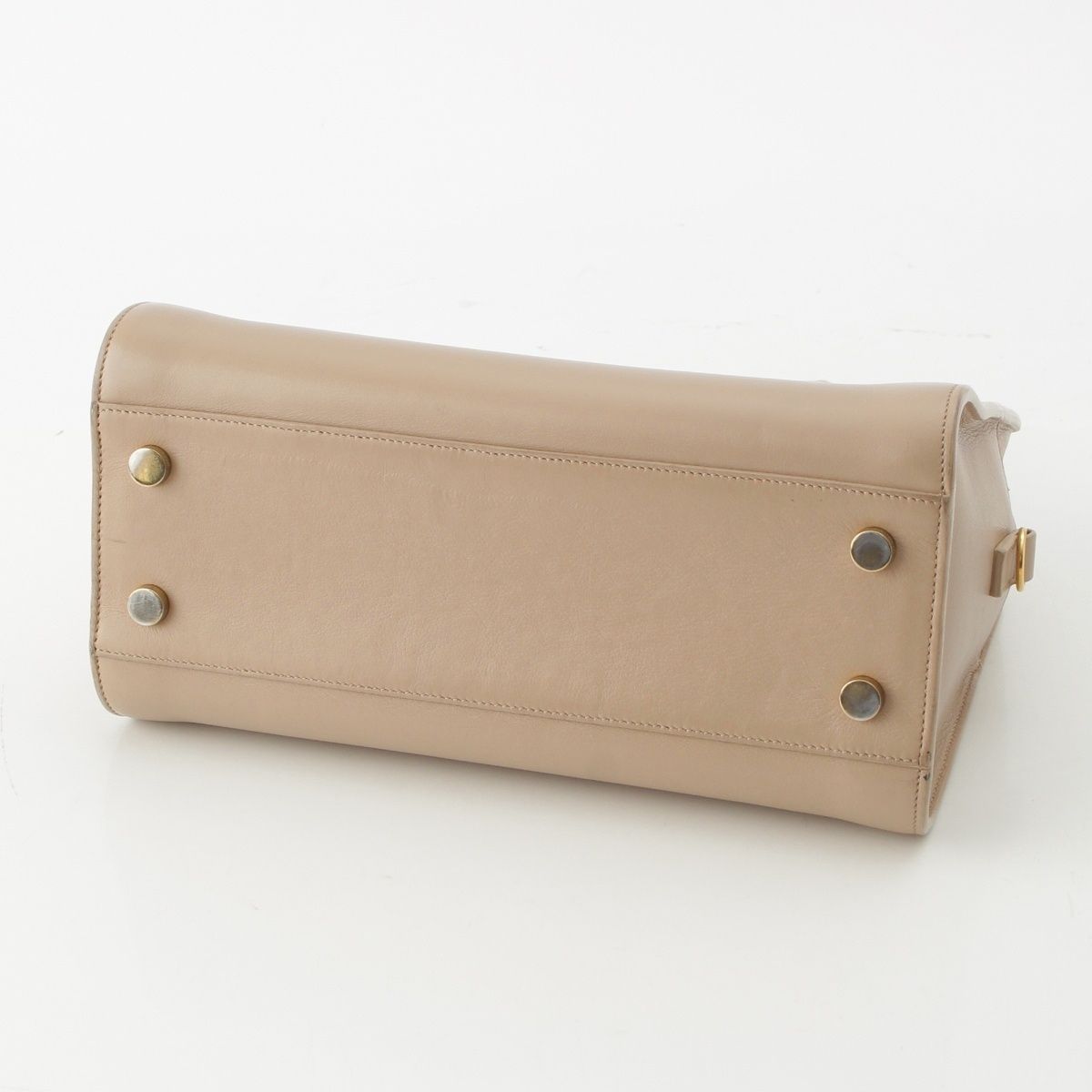 Saint Laurent Baby Cabas Leather 2-Way Shoulder Handbag Beige — view 5