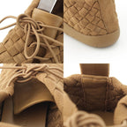 Bottega Veneta Intrecciato Lace Up Low Cut Sneakers Brown — view 9