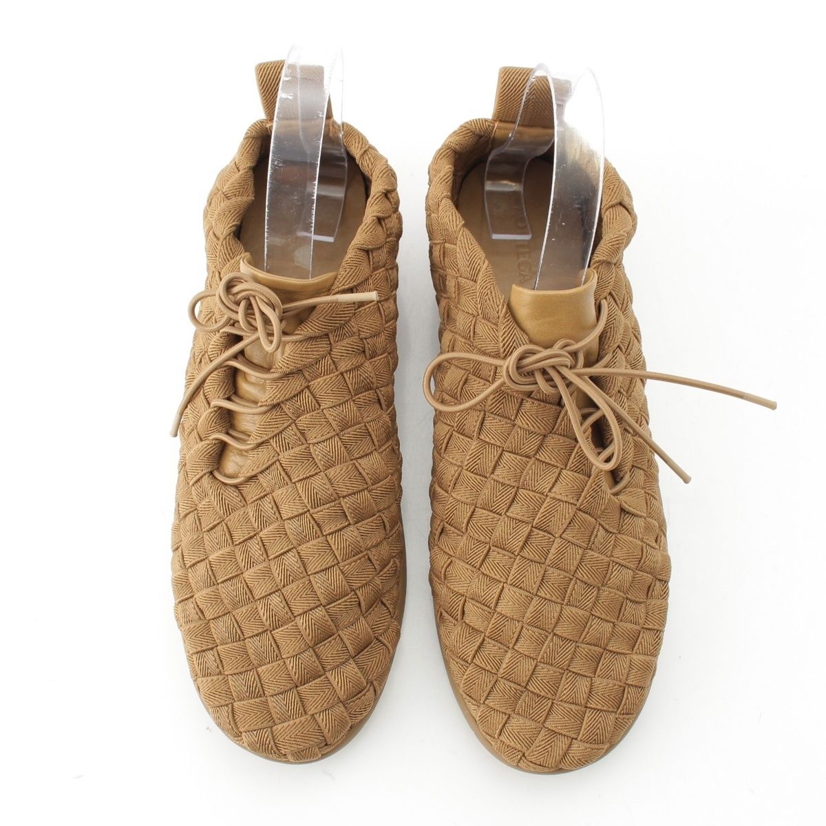 Bottega Veneta Intrecciato Lace Up Low Cut Sneakers Brown — view 2