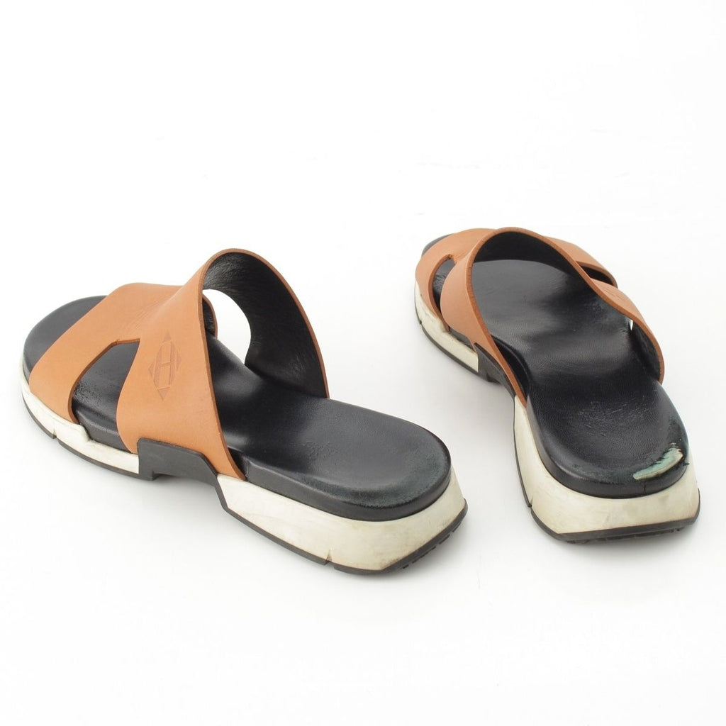 Hermes Varadero Leather Sandals Brown — view 4