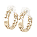 Chanel Chain Motif Hoop Earrings Gold