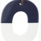 Hermes Buffalo Horn Earrings Navy White — view 6