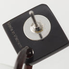 Hermes Buffalo Horn Earrings Navy White — view 7