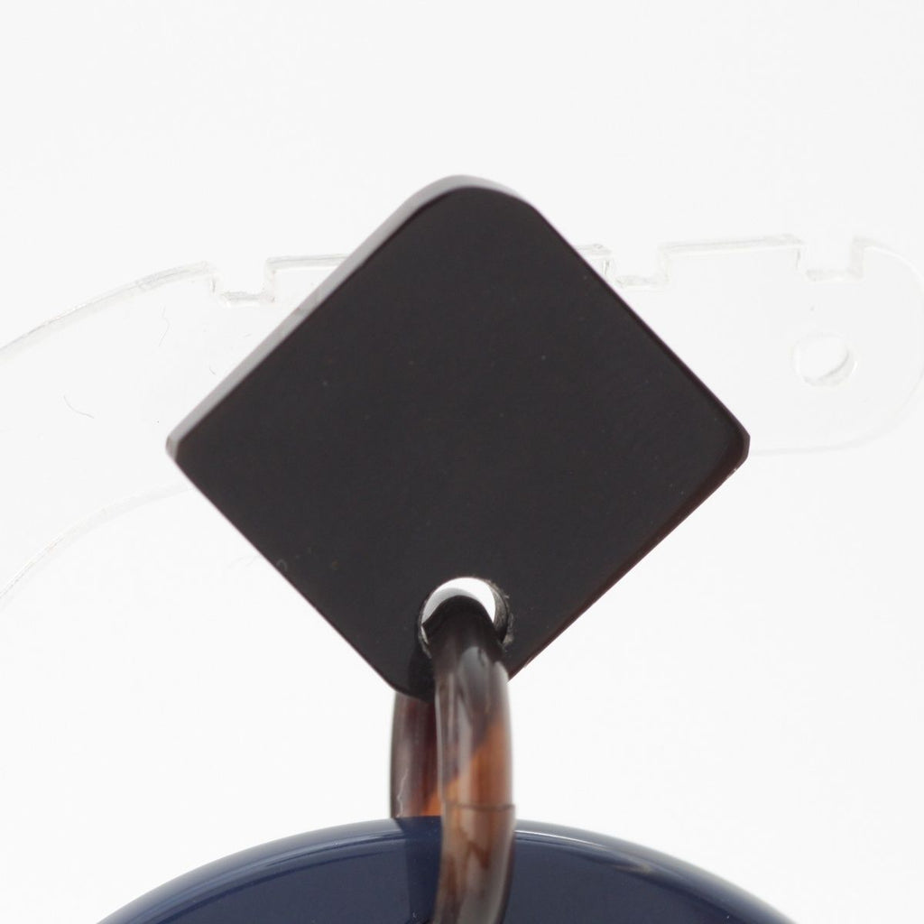 Hermes Buffalo Horn Earrings Navy White — view 5