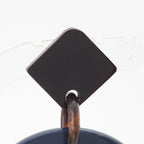 Hermes Buffalo Horn Earrings Navy White — view 5