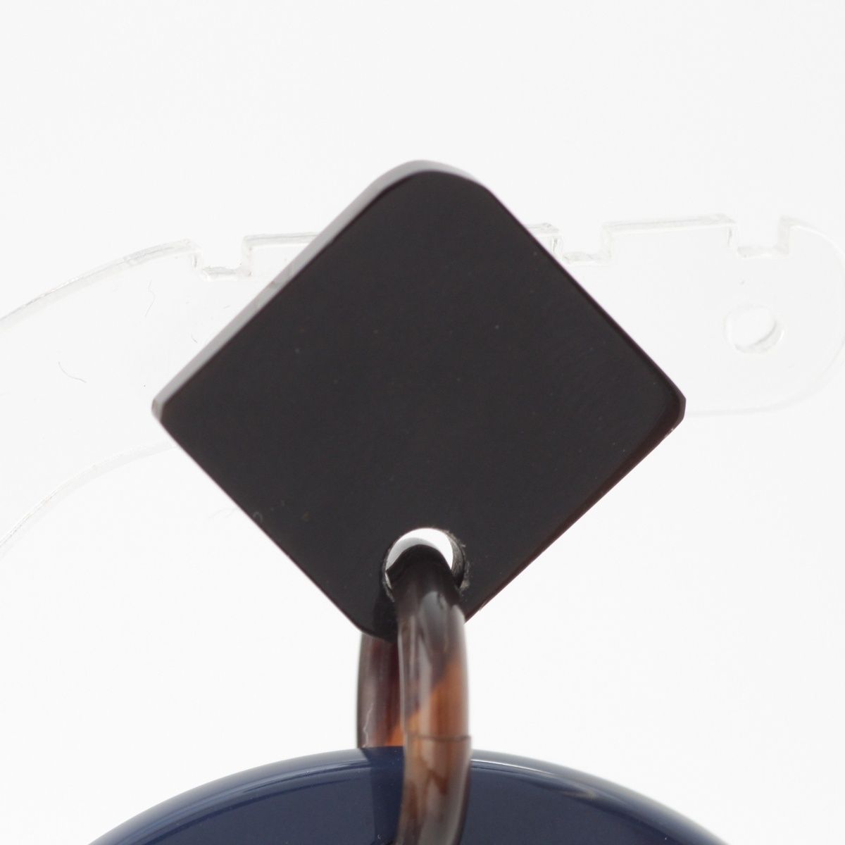 Hermes Buffalo Horn Earrings Navy White — view 5