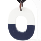 Hermes Buffalo Horn Earrings Navy White — view 3