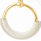 Hermes Loupe Grand Leather Earrings Gold Ivory — view 3