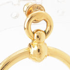 Hermes Loupe Grand Leather Earrings Gold Ivory — view 5