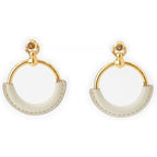 Hermes Loupe Grand Leather Earrings Gold Ivory — view 2