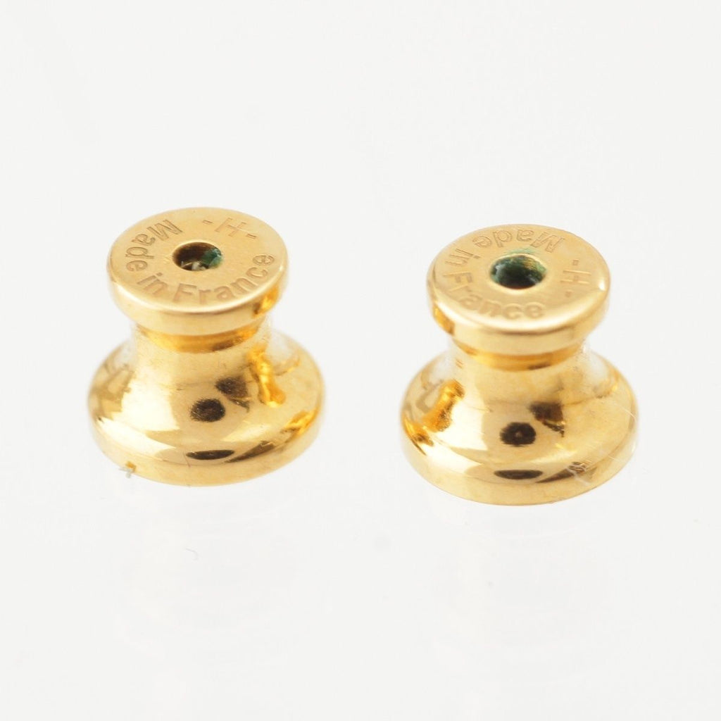 Hermes Loupe Grand Leather Earrings Gold Ivory — view 7