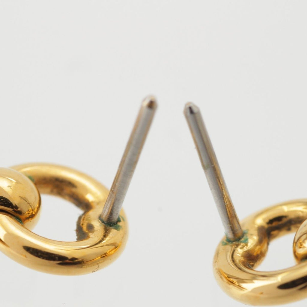 Hermes Loupe Grand Leather Earrings Gold Ivory — view 6