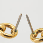 Hermes Loupe Grand Leather Earrings Gold Ivory — view 6