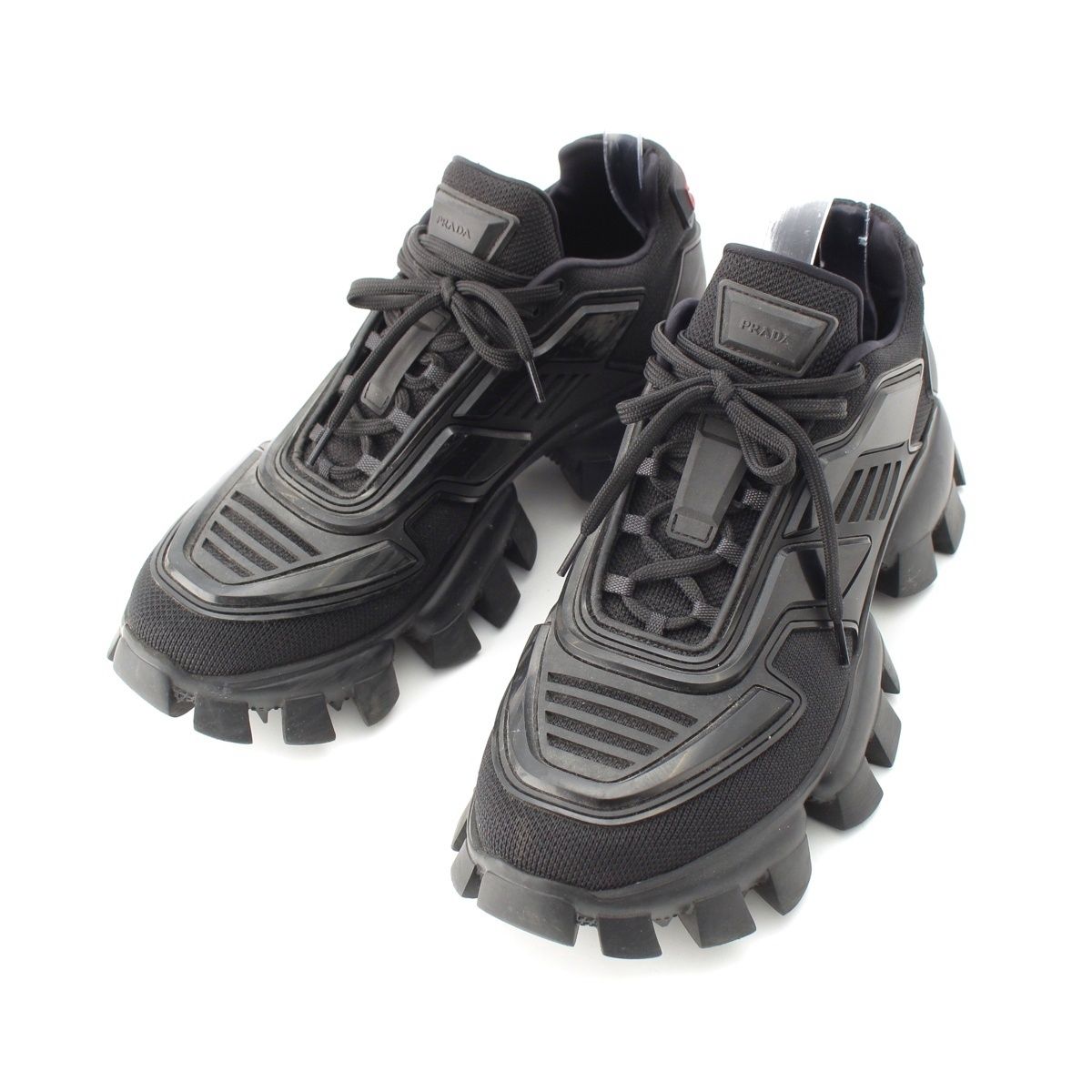 Prada Cloud Bust Sander Rubber Fabric Sneakers Black