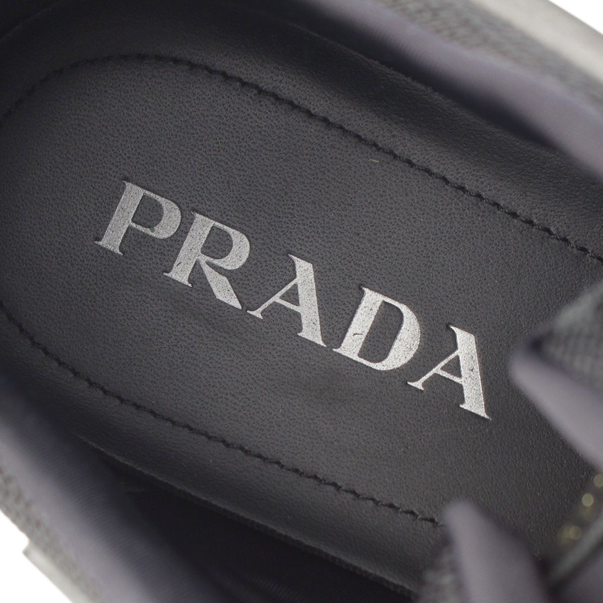 Prada Cloud Bust Sander Rubber Fabric Sneakers Black — view 7