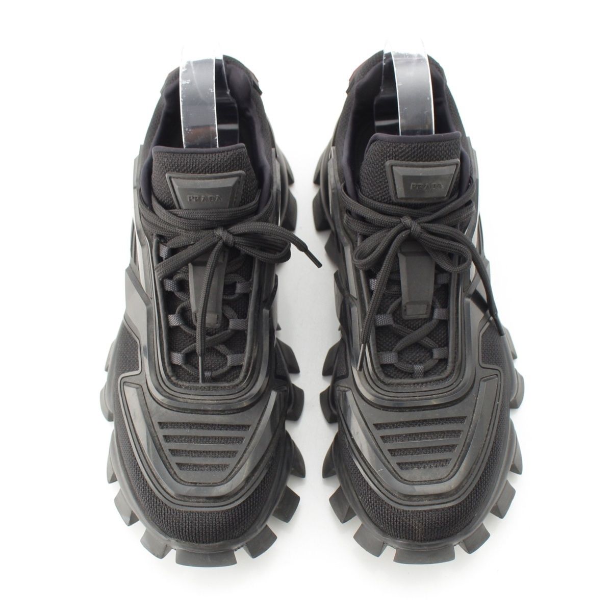 Prada Cloud Bust Sander Rubber Fabric Sneakers Black — view 2