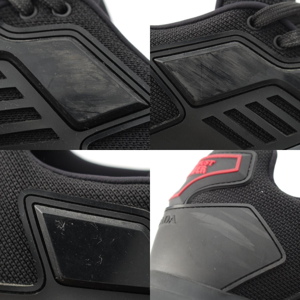 Prada Cloud Bust Sander Rubber Fabric Sneakers Black — view 9