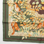 Hermes Carre 90 Silk Casse Noisette Nutcracker Scarf Green — view 4