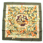 Hermes Carre 90 Silk Casse Noisette Nutcracker Scarf Green