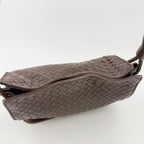 Bottega Veneta Intrecciato Shoulder Bag Leather Brown Vintage — view 6