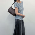 Bottega Veneta Intrecciato Shoulder Bag Leather Brown Vintage