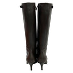 Hermes Long Boots 36 Dark Brown Leather — view 4