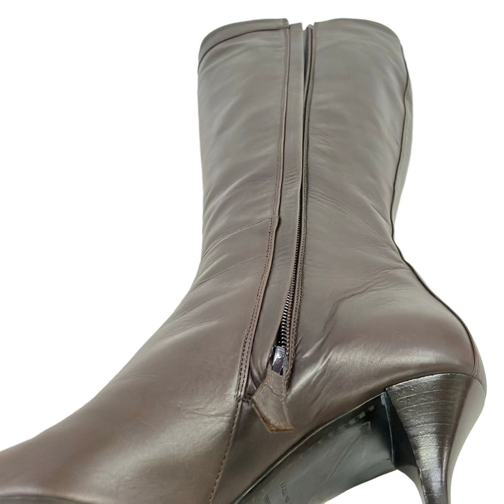 Hermes Long Boots 36 Dark Brown Leather — view 5