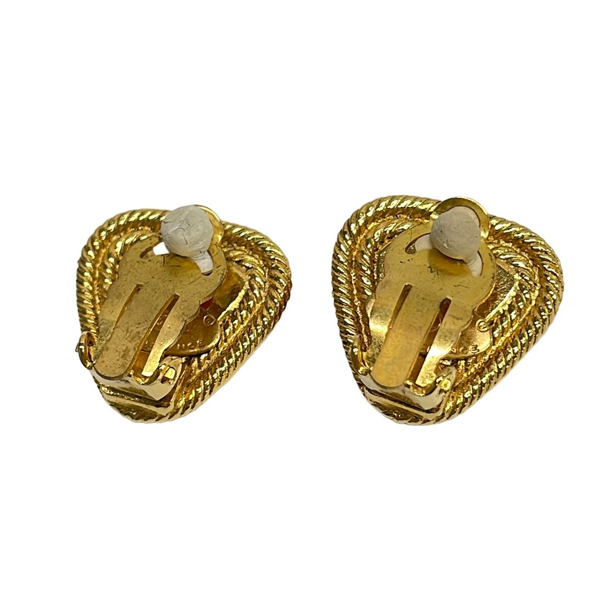 Chanel Earrings Gold Orange — view 2