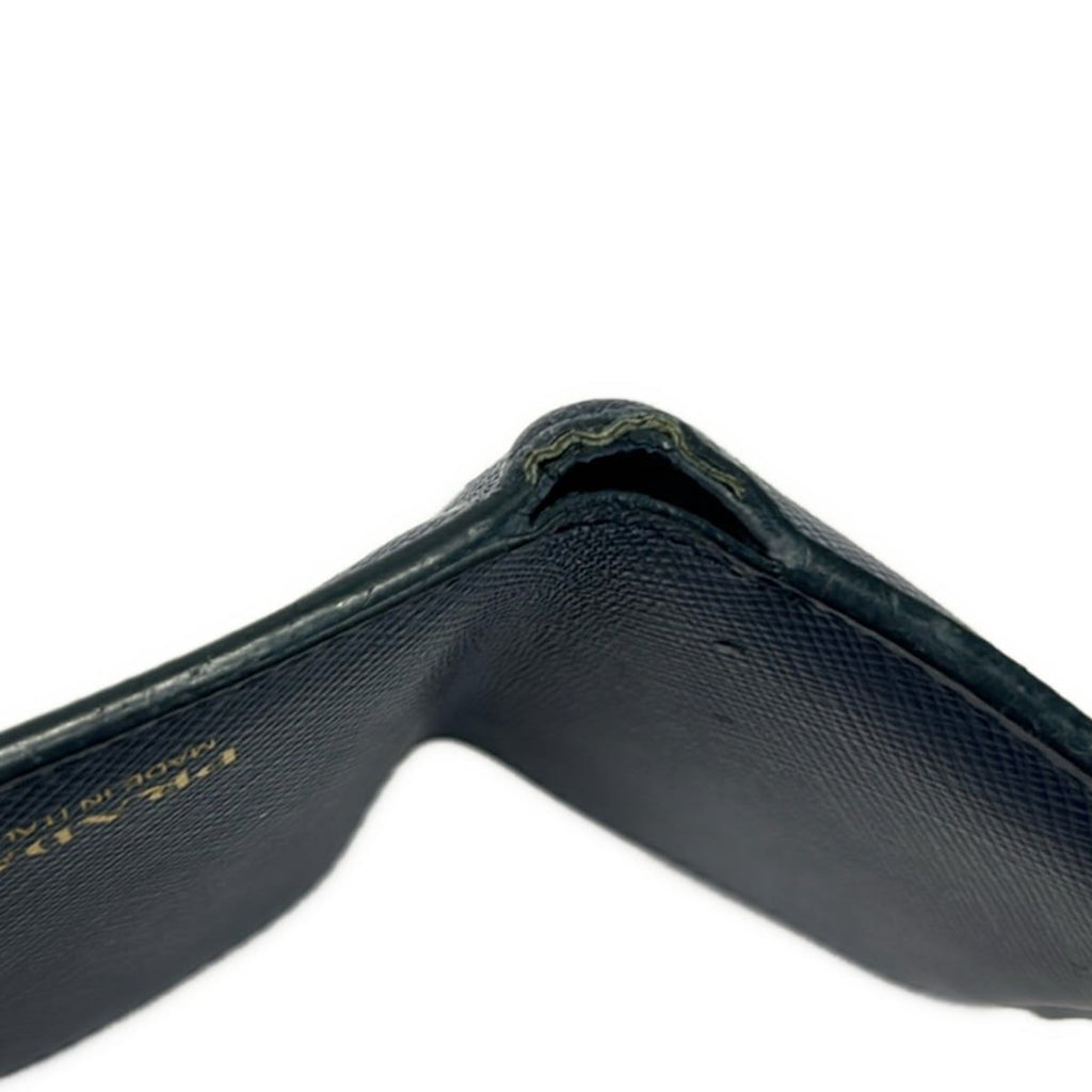 Prada Trifold Wallet Dark Navy Leather — view 7