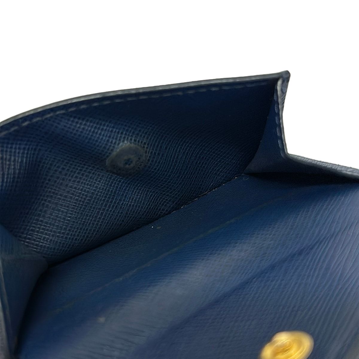 Prada Trifold Wallet Dark Navy Leather — view 4