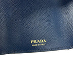 Prada Trifold Wallet Dark Navy Leather — view 5