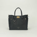 Louis Vuitton on My Side MM Tote Shoulder Bag Calf Leather Black Gold 2-Way